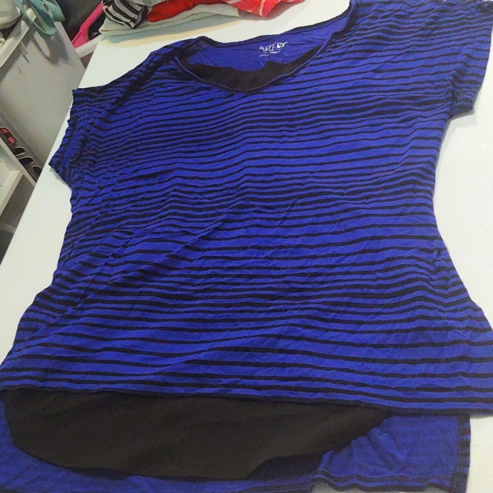 Blue & black striped shirt (NEGOTIABLE)